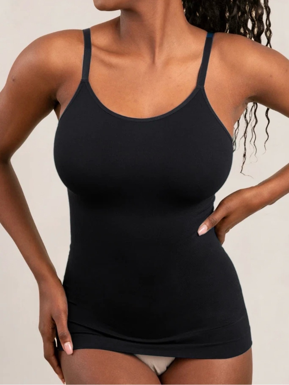 SHAPER MINT ESSENTIALS ALL DAY EVERY DAY SCOOP NECK CAMI BLACK
